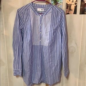 Blue white striped button down / button up